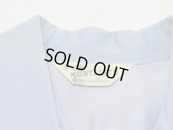 画像3: 50s MONTECITO of CALIFORNIA SAX BLUE PLAIN SOLID RAYON SHIRT with HAND STITCH (3)