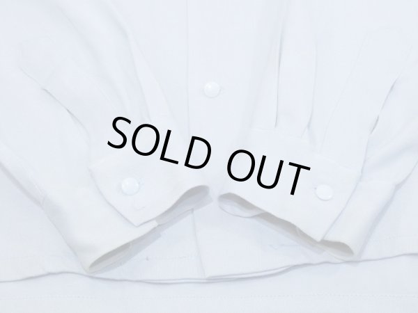 画像10: 50s MONTECITO of CALIFORNIA SAX BLUE PLAIN SOLID RAYON SHIRT with HAND STITCH (10)