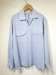 画像1: 50s MONTECITO of CALIFORNIA SAX BLUE PLAIN SOLID RAYON SHIRT with HAND STITCH (1)