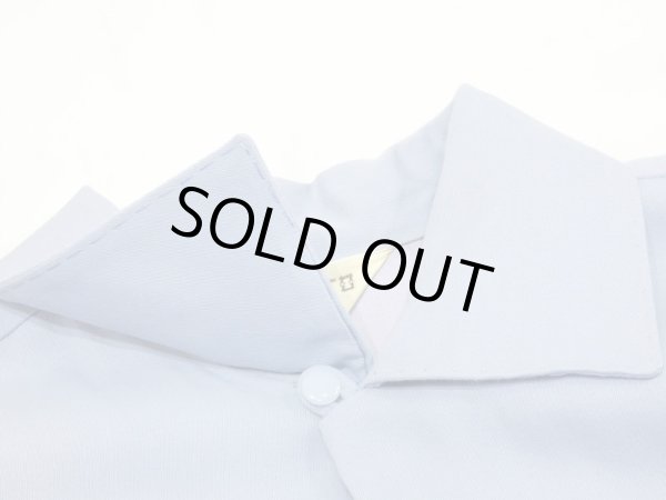 画像5: 50s MONTECITO of CALIFORNIA SAX BLUE PLAIN SOLID RAYON SHIRT with HAND STITCH (5)