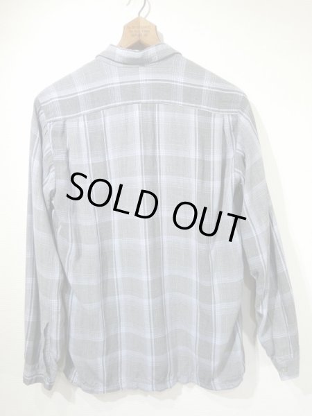 画像2: 50s Strad-O-Canyon OMBRE SHADOW PLAID CHECK OPEN COLLAR RAYON SHIRT  (2)