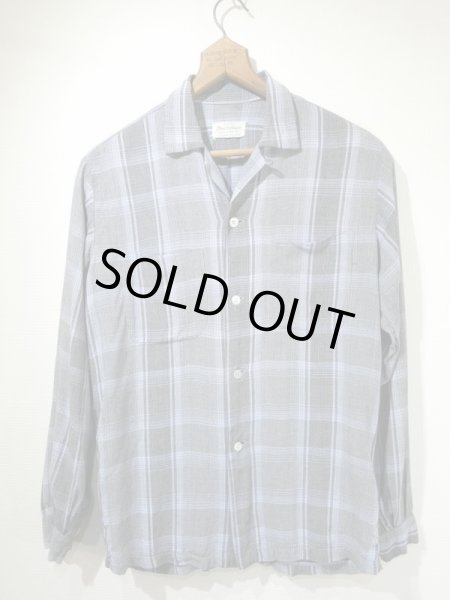 画像1: 50s Strad-O-Canyon OMBRE SHADOW PLAID CHECK OPEN COLLAR RAYON SHIRT  (1)