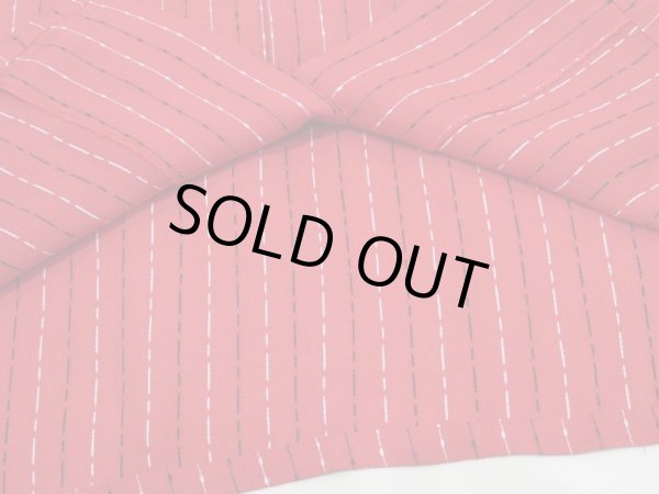 画像9: 50s Artvogue WOVEN NEP DOT STRIPE OPEN COLLAR RAYON SHIRT with HAND STITCH (9)