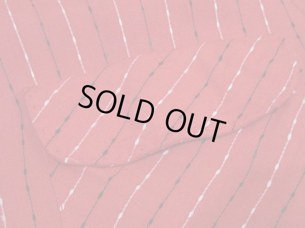 画像7: 50s Artvogue WOVEN NEP DOT STRIPE OPEN COLLAR RAYON SHIRT with HAND STITCH (7)