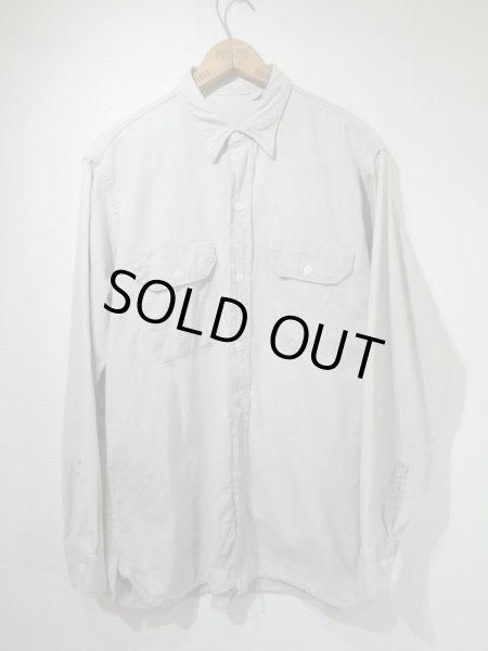 画像1: 60s WASHINGTON Dee Cee ? GRAY CHAMBRAY SHIRT with AMERICAN COSTUME STAMP (1)