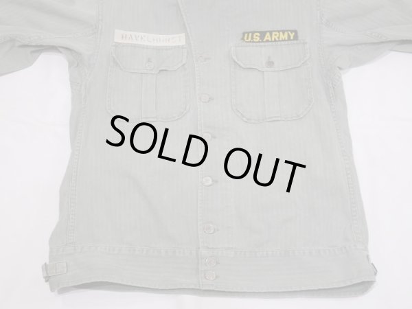 画像6: 40s US ARMY M-41（M-42) HBT HERRINGBONE TWILL UTILITY JACKET 1st TYPE FULL PATCH (6)