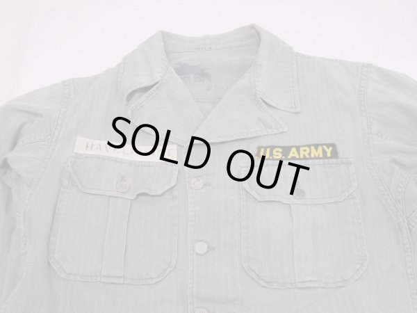 画像4: 40s US ARMY M-41（M-42) HBT HERRINGBONE TWILL UTILITY JACKET 1st TYPE FULL PATCH (4)