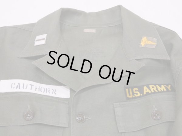 画像4: 50s US ARMY MEDICAL CORPS OG-107 COTTON SATEEN UTILITY SHIRT 1st TYPE FULL PATCH (4)