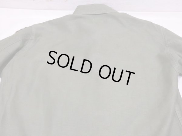 画像10: 50s US ARMY MEDICAL CORPS OG-107 COTTON SATEEN UTILITY SHIRT 1st TYPE FULL PATCH (10)