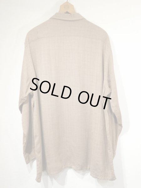 画像2: 50s 60s Bayard LATTICE NEP OPEN COLLAR RAYON SHIRT RARE BIG SIZE (2)