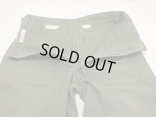 画像5: 60s US ARMY OG-107 COTTON SATEEN UTILITY TROUSERS BAKER PANTS 1st LATE TYPE (5)