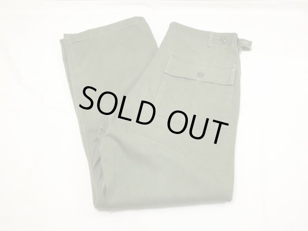 画像3: 60s US ARMY OG-107 COTTON SATEEN UTILITY TROUSERS BAKER PANTS 1st LATE TYPE (3)