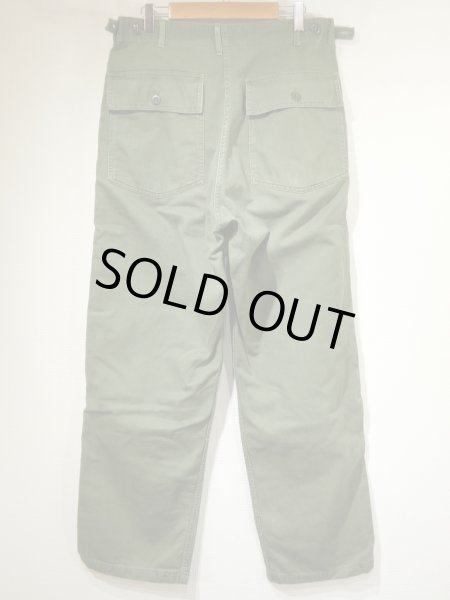 画像2: 60s US ARMY OG-107 COTTON SATEEN UTILITY TROUSERS BAKER PANTS 1st LATE TYPE (2)