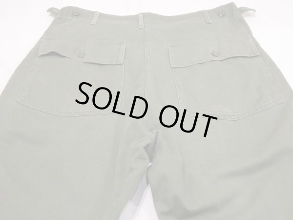 画像10: 60s US ARMY OG-107 COTTON SATEEN UTILITY TROUSERS BAKER PANTS 1st LATE TYPE (10)