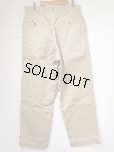 画像2: 50s US ARMY COTTON UNIFORM TWILL KHAKI SHADE 1 CHINO TROUSERS PANTS (2)