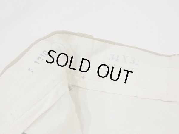 画像9: 50s US ARMY COTTON UNIFORM TWILL KHAKI SHADE 1 CHINO TROUSERS PANTS (9)