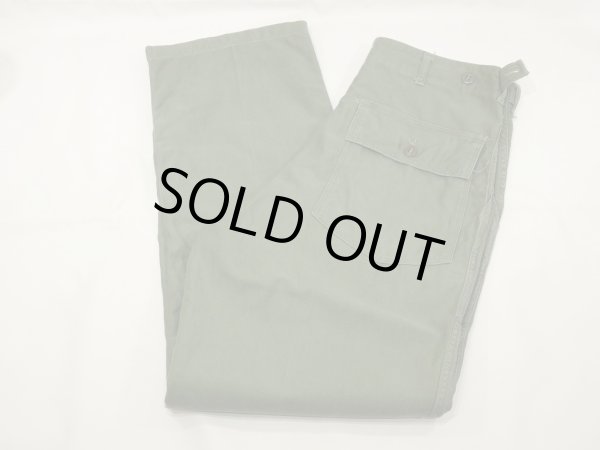 画像3: 50s US ARMY OG-107 COTTON SATEEN UTILITY BAKER PANTS 2~3 WASHED (3)