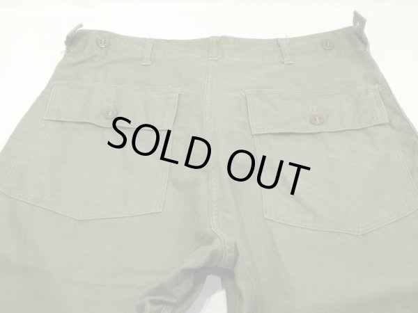 画像9: 50s US ARMY OG-107 COTTON SATEEN UTILITY BAKER PANTS 2~3 WASHED (9)