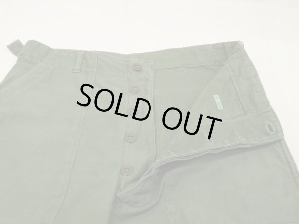 画像5: 50s US ARMY OG-107 COTTON SATEEN UTILITY BAKER PANTS 2~3 WASHED (5)