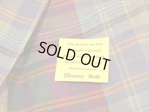 画像5: 70s HUNTINGTON MADRAS CHECK TAILORED JACKET MADE IN USA DEAD STOCK ? (5)