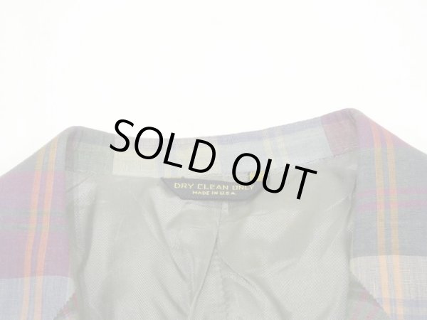 画像3: 70s HUNTINGTON MADRAS CHECK TAILORED JACKET MADE IN USA DEAD STOCK ? (3)