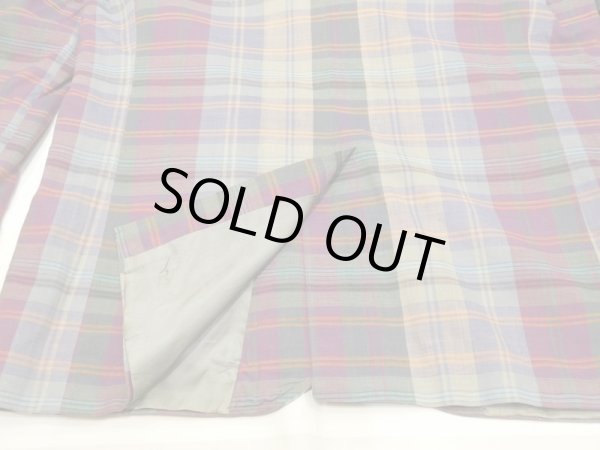 画像11: 70s HUNTINGTON MADRAS CHECK TAILORED JACKET MADE IN USA DEAD STOCK ? (11)