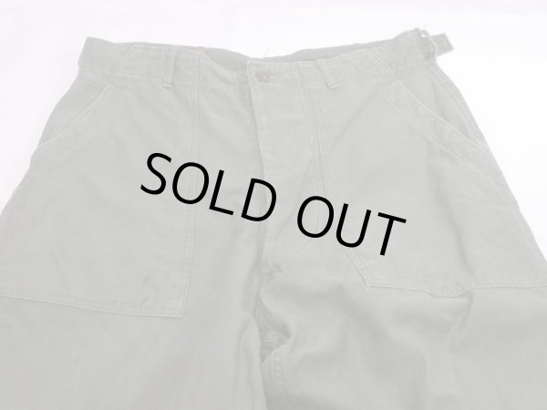 画像4: 50's US ARMY OG-107 COTTON SATEEN UTILITY BAKER PANTS 2~3 WASHED (4)