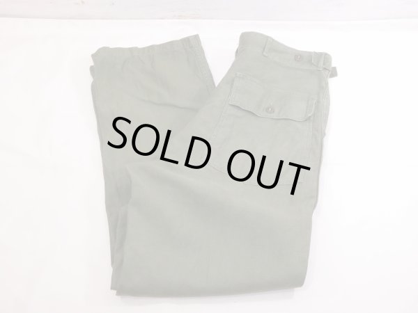 画像3: 50's US ARMY OG-107 COTTON SATEEN UTILITY BAKER PANTS 2~3 WASHED (3)