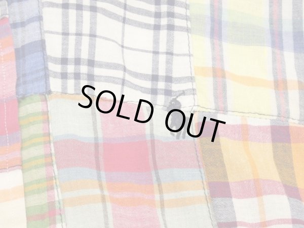 画像5: 90s Polo Ralph Lauren PATCH WORK MADRAS CHECK BD L/S SHIRT (5)
