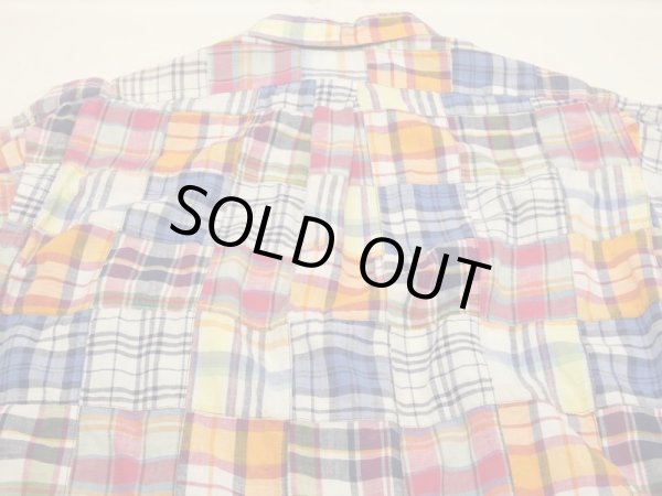 画像9: 90s Polo Ralph Lauren PATCH WORK MADRAS CHECK BD L/S SHIRT (9)