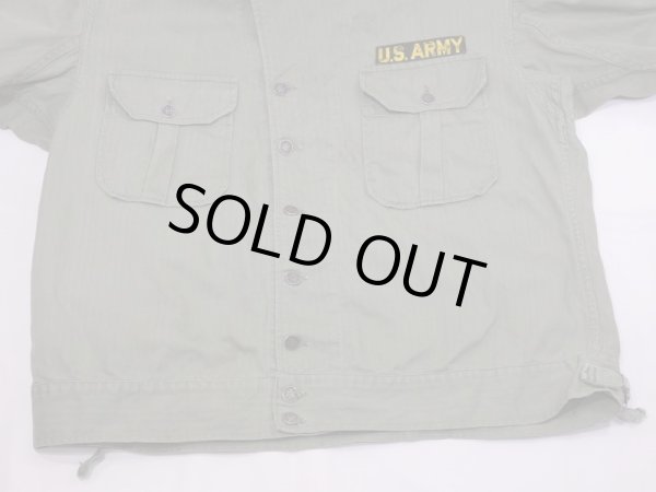 画像6: 40s US ARMY M-41（M-42) HBT HERRINGBONE TWILL UTILITY JACKET 1st TYPE With PATCH (6)