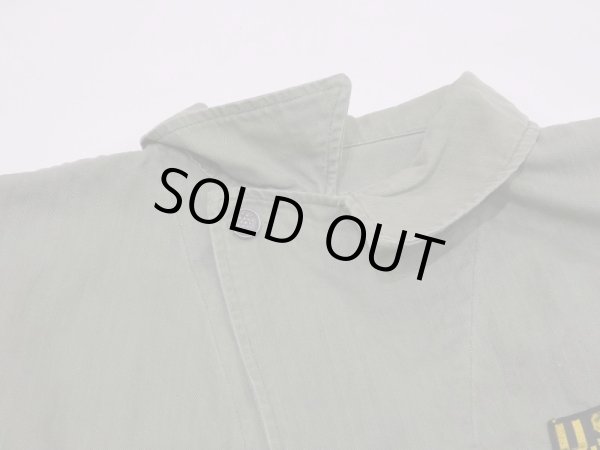 画像5: 40s US ARMY M-41（M-42) HBT HERRINGBONE TWILL UTILITY JACKET 1st TYPE With PATCH (5)