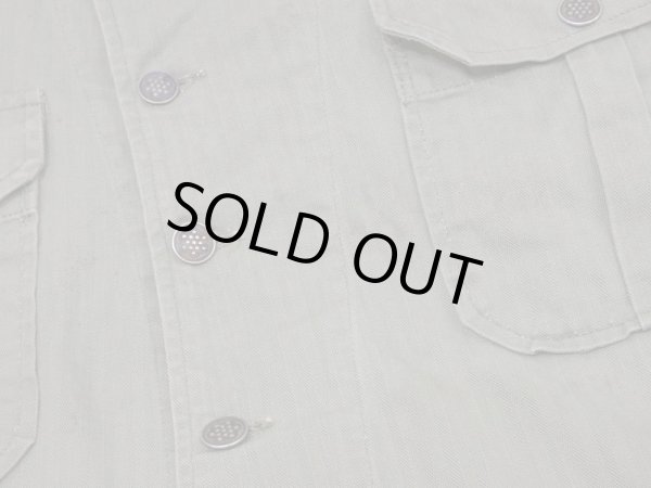 画像9: 40s US ARMY M-41（M-42) HBT HERRINGBONE TWILL UTILITY JACKET 1st TYPE With PATCH (9)