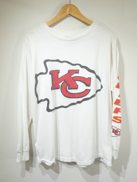 画像1: 90s SALEM NFL KC KANSAS CITY CHIEFS L/S T-SHIRT MADE IN USA (1)