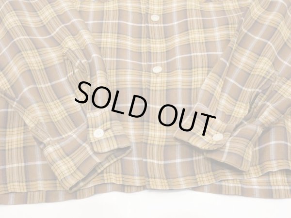 画像6: 60s Amberley GRADATION CHECK OPEN COLLAR RAYON SHIRT  (6)