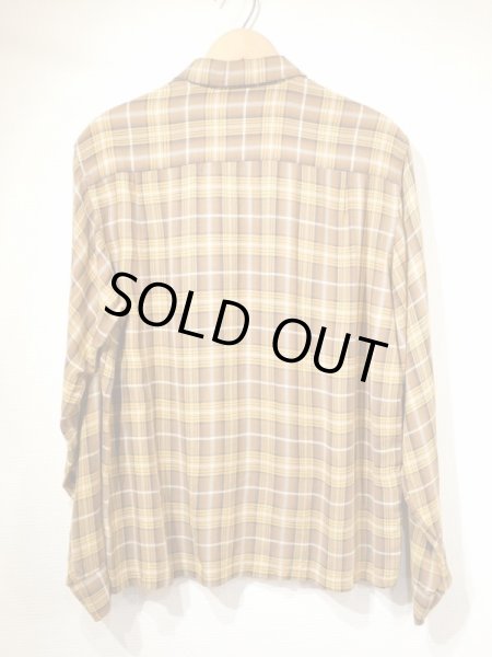 画像2: 60s Amberley GRADATION CHECK OPEN COLLAR RAYON SHIRT  (2)
