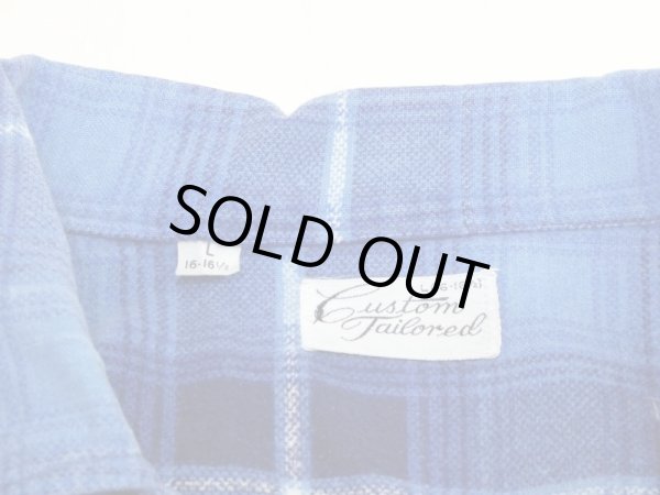 画像3: 60s CUSTOM TAILORED GRADATION PLAID CHECK OPEN COLLAR PRINT FLANNEL SHIRT  (3)