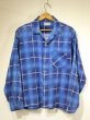 画像1: 60s CUSTOM TAILORED GRADATION PLAID CHECK OPEN COLLAR PRINT FLANNEL SHIRT  (1)