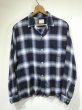 画像1: 60s SAXON OMBRE SHADOW PLAID CHECK RAYON OPEN COLLAR BOX SHIRT (1)