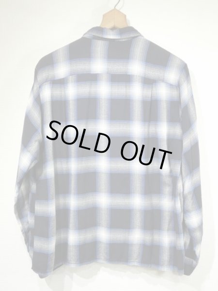 画像2: 60s SAXON OMBRE SHADOW PLAID CHECK RAYON OPEN COLLAR BOX SHIRT (2)