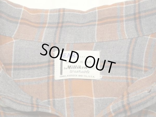 画像3: 60s Sears GRADATION CHECK OPEN COLLAR RAYON SHIRT  (3)