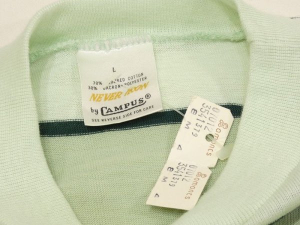 画像3: 70s CAMPUS MULTI BORDER STRIPED T-SHIRT DEAD STOCK (3)
