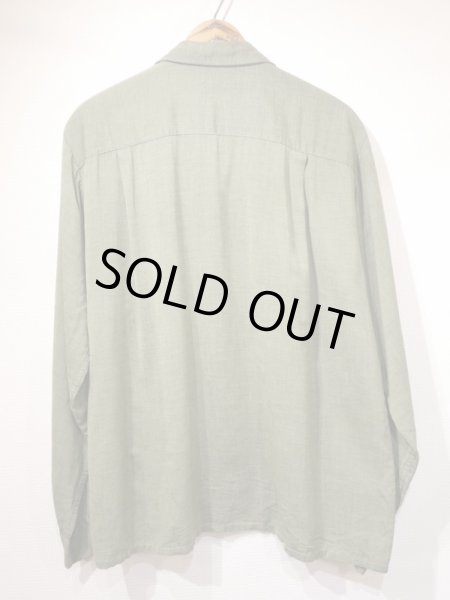 画像2: 60s Bellamy ONE POINT EMBROIDERY RAYON OPEN COLLAR SHIRT (2)