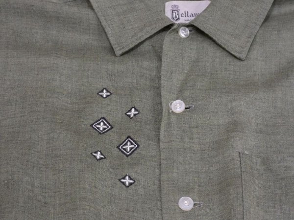 画像5: 60s Bellamy ONE POINT EMBROIDERY RAYON OPEN COLLAR SHIRT (5)