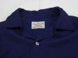 画像4: 50s Macy Associate's NAVY PLAIN SOLID LOOP COLLAR RAYON SHIRT (4)