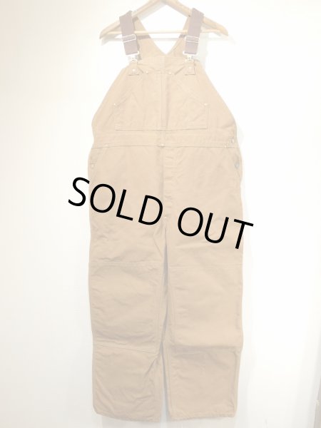 画像1: 70s Carhartt DOUBLE KNEE BROWN DUCK OVERALL 46×30 DEAD STOCK ONE WASH (1)
