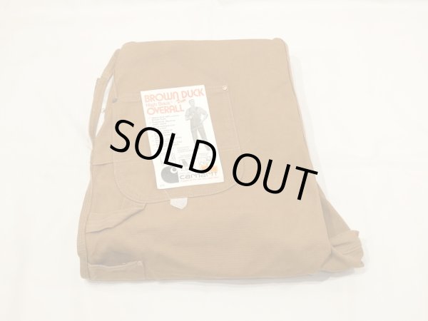 画像3: 70s Carhartt DOUBLE KNEE BROWN DUCK OVERALL 46×30 DEAD STOCK ONE WASH (3)