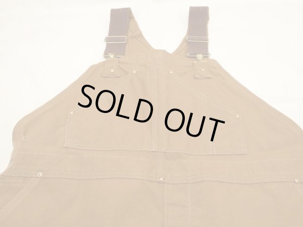 画像4: 70s Carhartt DOUBLE KNEE BROWN DUCK OVERALL 46×30 DEAD STOCK ONE WASH (4)