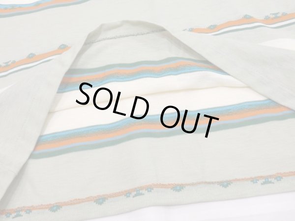 画像7: 70s UNKNOWN JACQUARD MULTI BORDER STRIPED T-SHIRT MADE IN USA DAED STOCK ? (7)