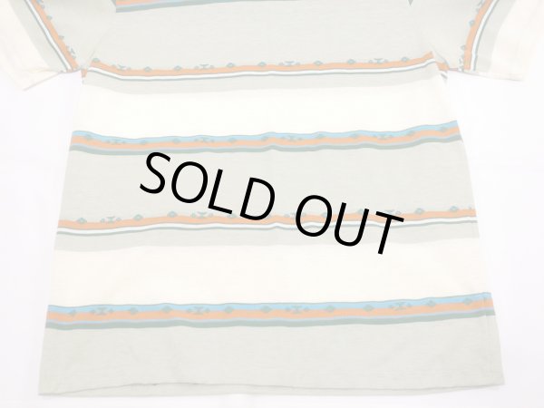 画像6: 70s UNKNOWN JACQUARD MULTI BORDER STRIPED T-SHIRT MADE IN USA DAED STOCK ? (6)